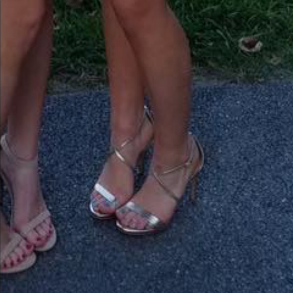 Steve Madden gold strappy heels